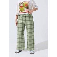Yours Curve Textured Woven Wide Leg Trousers 28"