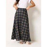 Pixiegirl Petite Check Maxi Skirt - Brown