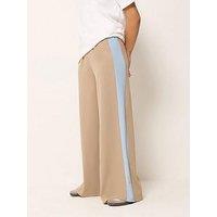 Pixiegirl Petite Stripe Wide Leg Scuba Trousers