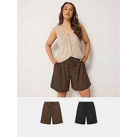 Yours Curve Skinny Waistband Spot Print Shorts