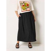 Yours Curve Airflow Midi Skirt - Black