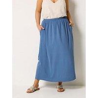 Yours Curve Airflow Midi Skirt - Blue