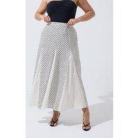Yours Curve Stripe Print Skirt - White