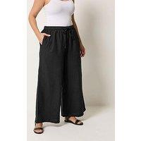 Yours Curve Crochet Side Detail Wide Leg Trouser
