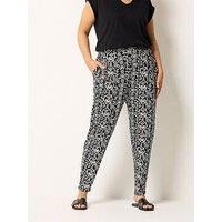 Yours Curve Double Pleat Harem Ikat Trousers Regular