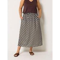 Yours Curve Satin Midi Skirt - Brown