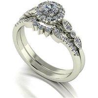 Moissanite 9Ct White Gold 0.62Ct Total Moissanite Ring Set