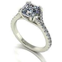 Moissanite 9Ct White Gold Lady Lynsey 2.55Ct Total Princess Cut Moissanite Solitaire Ring