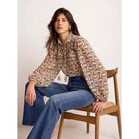 Mint Velvet Floral Print Blouse - Brown