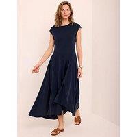 Mint Velvet Asymmetric Jersey Dress - Navy