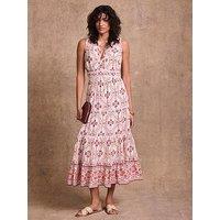 Mint Velvet Printed Tiered Maxi Dress - Pink