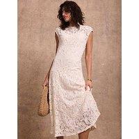 Mint Velvet Lace Midi Dress - Cream