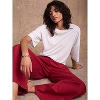 Mint Velvet Ivory Linen Blend T-Shirt