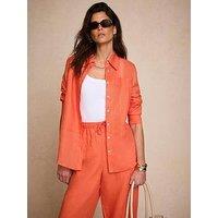 Mint Velvet Orange Linen Mix Shirt