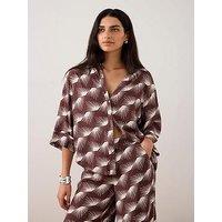 Mint Velvet Burgundy Graphic Print Shirt - Red