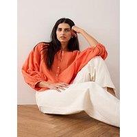 Mint Velvet Orange Ramie Batwing Blouse