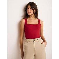 Mint Velvet Scoop Layering Vest - Red