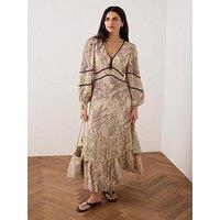 Mint Velvet Cream Printed Boho Maxi Dress