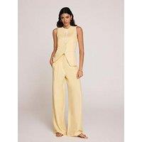 Mint Velvet Lemon Linen Pleat Leg Trousers - Yellow