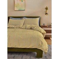 Made Felix Seersucker Duvet Set Ochre