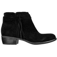 Skechers Texas Modern Western Tassel Wrap Western Boot W/ Memory Foam - Black Suede