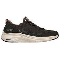 Skechers Contour Foam Leopard Dream Leopard Accent Cozy Fit Knotted Bungee Slip-In W/ Air-Cooled Mf - Black Cozypoly/Duraleather/Leather/Leopard Trim