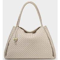 Katie Loxton Nova Hand Woven Large Shoulder Bag- Oyster