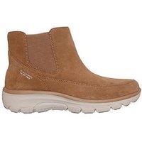 Skechers Easy Going Casual Icon Slip-Ins Chelsea Suede Boot W/Air-Cooled Mf - Tan Suede