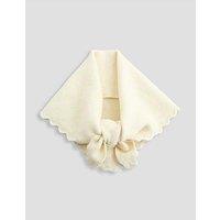 The Very Collection Pointelle Scalloped Edge Triange Scarf - Cream