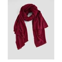 The Very Collection Lightweight Fringed Scarf - Burgundy