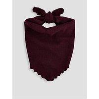 The Very Collection Pointelle Scalloped Edge Triangle Scarf - Burgundy