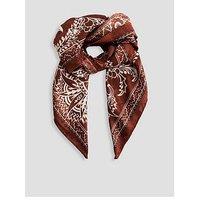 The Very Collection Paisley Satin Scarf - Brown