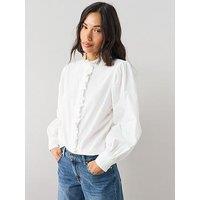 The Very Collection Frill Detail Shirt - White