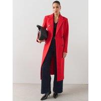 The Very Collection Womens Cinched Double Breasted Coat - Red
