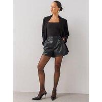 The Very Collection Pu High Waisted Shorts - Black