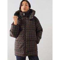 The Very Collection Mid Length Check Padded Coat - Print