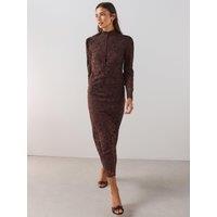 The Very Collection Womens Lace Scallop Hem Midi Skirt - Brown