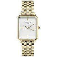 Rosefield Octagon White Dial Gold Case And Bracelet