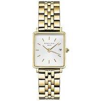 Rosefield Boxy Xs White Dial Gold Case And Bracelet
