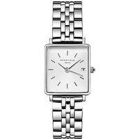 Rosefield Boxy Xs White Dial Steel Multilinked Case And Bracelet