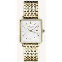 Rosefield Boxy White Dial Gold Case And Multilinked Bracelet