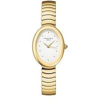 Rosefield Ovale Gold Case White Dial Gold Bracelet