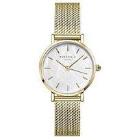 Rosefield Small Edit Mop Dial Gold Case And Mesh Bracelet
