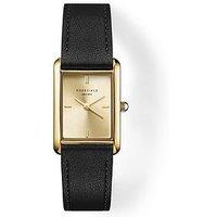 Rosefield Heirloom Gold Dial And Case Black Leather Strap