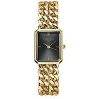 Rosefield Studio Edition 04 Black Dial Gold Curb Bracelet