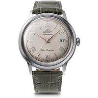 Orient Bambino 40.5Mm Grey Dial Roman Numerals Grey Leather Strap