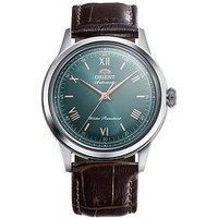 Orient Bambino 38Mm Non-Date Green Dial Brown Leather Strap