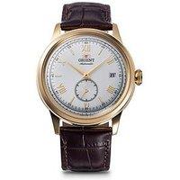 Orient Bambino Small Seconds Roman Numeral White Dial Gold Case Brown Leather Strap