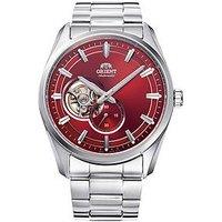 Orient Stretto Semi Skeleton Red Open Aperture Dial Steel