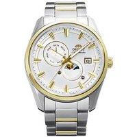 Orient Stretto Sun And Moon Two Tone Silver Dial Steel